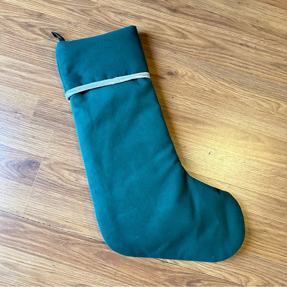 Green White Felt Beaded‎ Tree Christmas Stocking - Picture 4 of 5